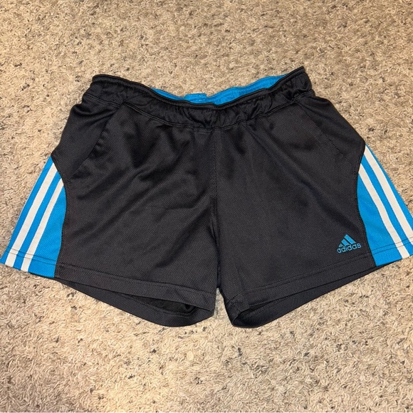 adidas Pants - Adidas Grey and Blue Athletic Shorts